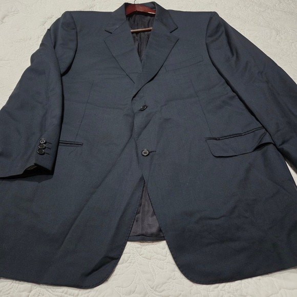 Canali Men's Navy Blue Two Button 100% Wool Lined Blazer Italy 13220/00‎ 50L